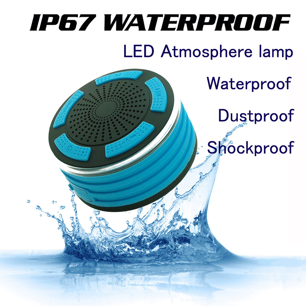 Haut-parleurs de douche portables sans fil bleues