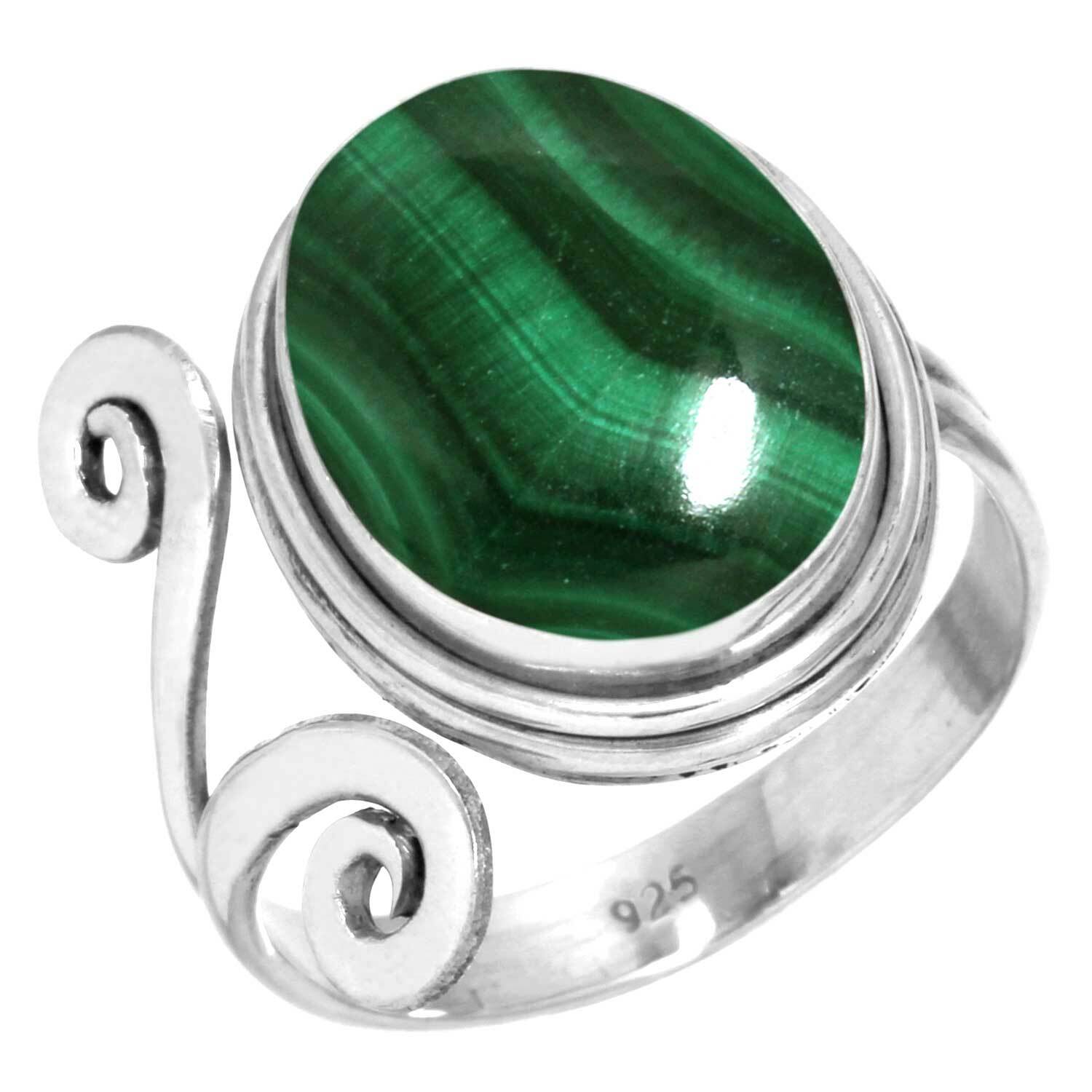 Solide 925 Argent Sterling Top des Ventes Bijoux Naturel Malachite Gemstone Ring Solide 925 Argent Sterling Top des Ventes Bijoux Naturel Malachite Gemstone Ring