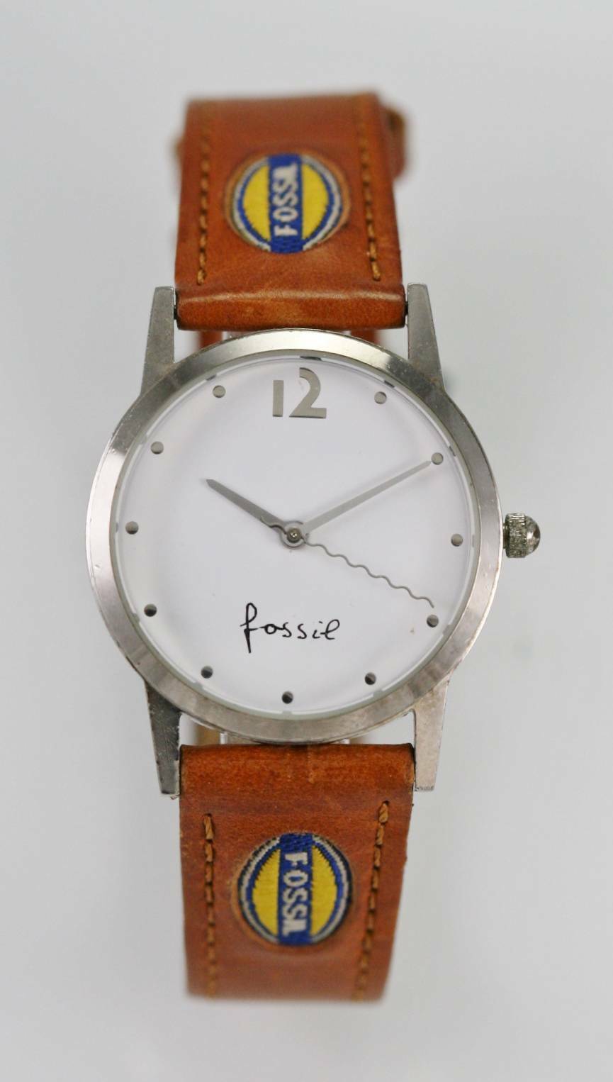 Fossil Montre Homme Blanc Inoxydable Argent Eau Résistant Cuir Marron Quartz Fossil Montre Homme Blanc Inoxydable Argent Eau Résistant Cuir Marron Quartz