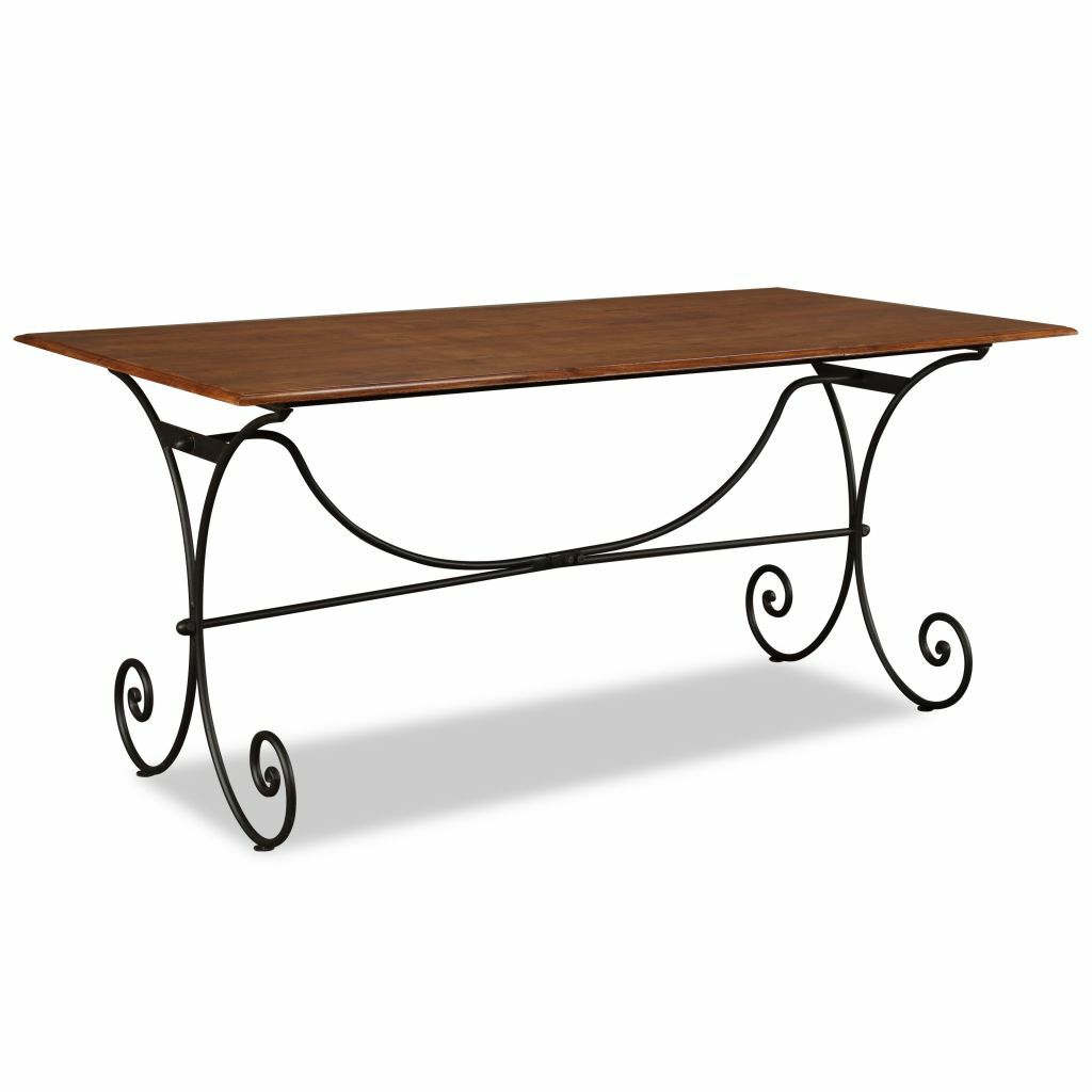 vidaXL Table de Salle à Manger Bois et Finition en Sesham Mobilier de Cuisine