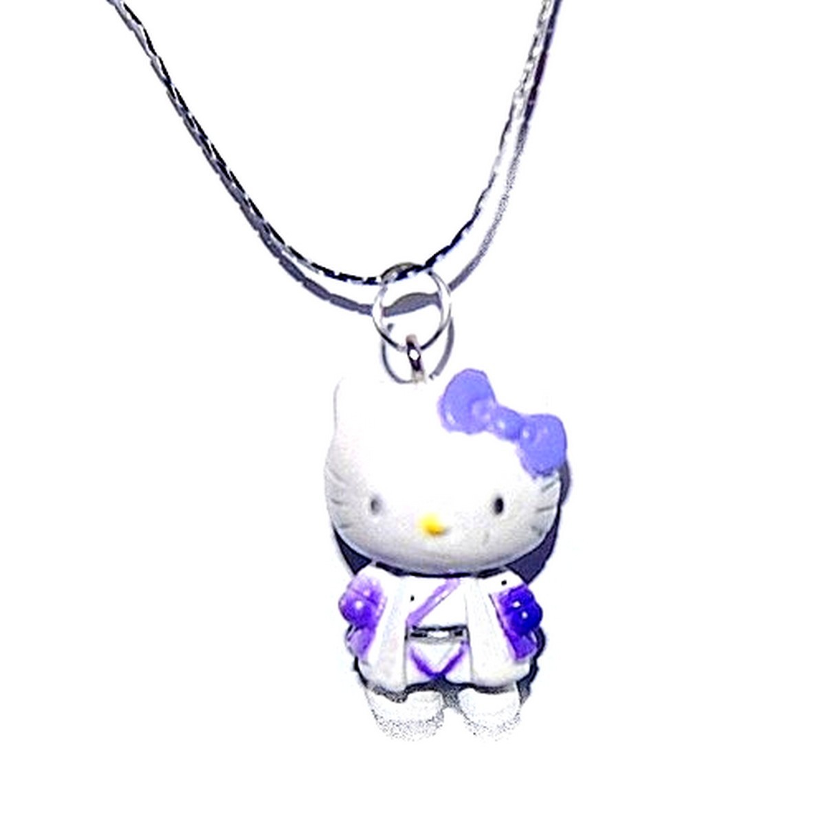 Pendentif Collier Bijoux Enfant Hello Kitty PVC Blanc / Violet Pendentif Collier Bijoux Enfant Hello Kitty PVC Blanc / Violet