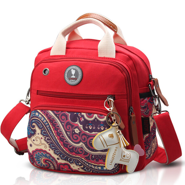 Femme Toile Multifonctionnel Imprimé Epaule Sacs Sac à Dos