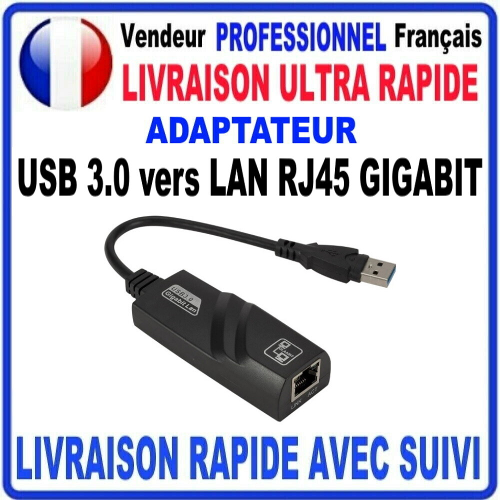 USB 3.0 to Ethernet RJ45 LAN réseau Adaptateur 10/100/1000 Gigabit Computer PC USB 3.0 to Ethernet RJ45 LAN réseau Adaptateur 10/100/1000 Gigabit Computer PC