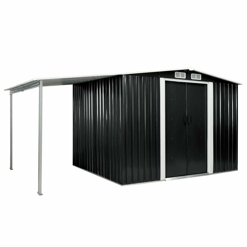 vidaXL Abri de Jardin avec Portes Anthracite Acier Cabane à Outils Remise