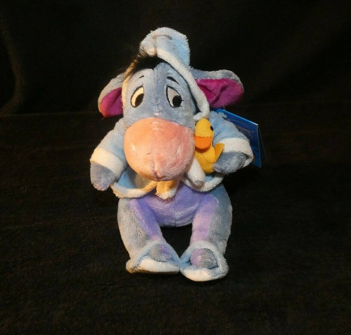 peluche doudou bourriquet bain peignoir canard 19 cm disneyland paris neuf