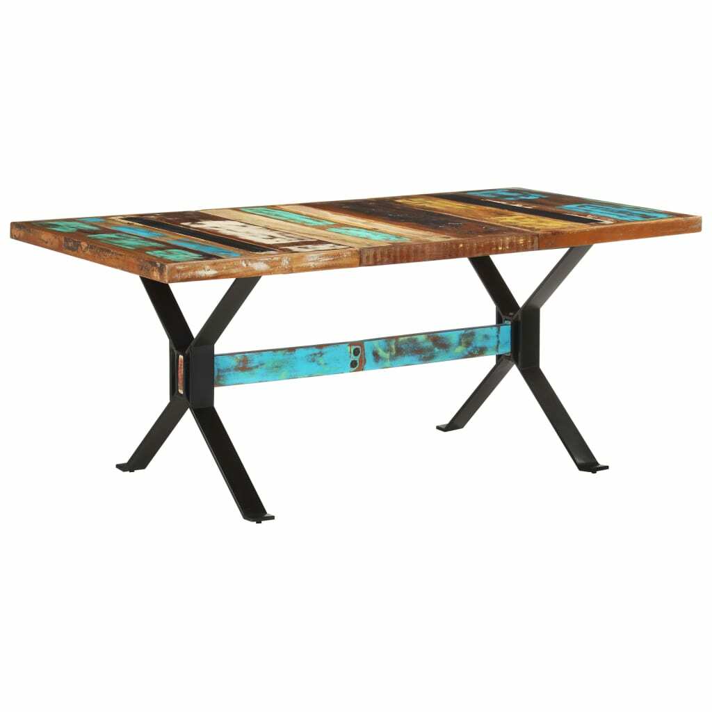 vidaXL Table de Salle à Manger Bois de Récupération Solide Dîner Cuisine