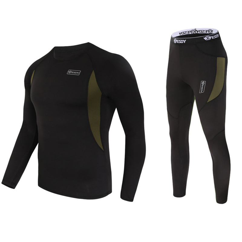 ESDY Ensemble de sous-vêtements thermiques pour hommes Long Johns Top & Bottom ESDY Ensemble de sous-vêtements thermiques pour hommes Long Johns Top & Bottom