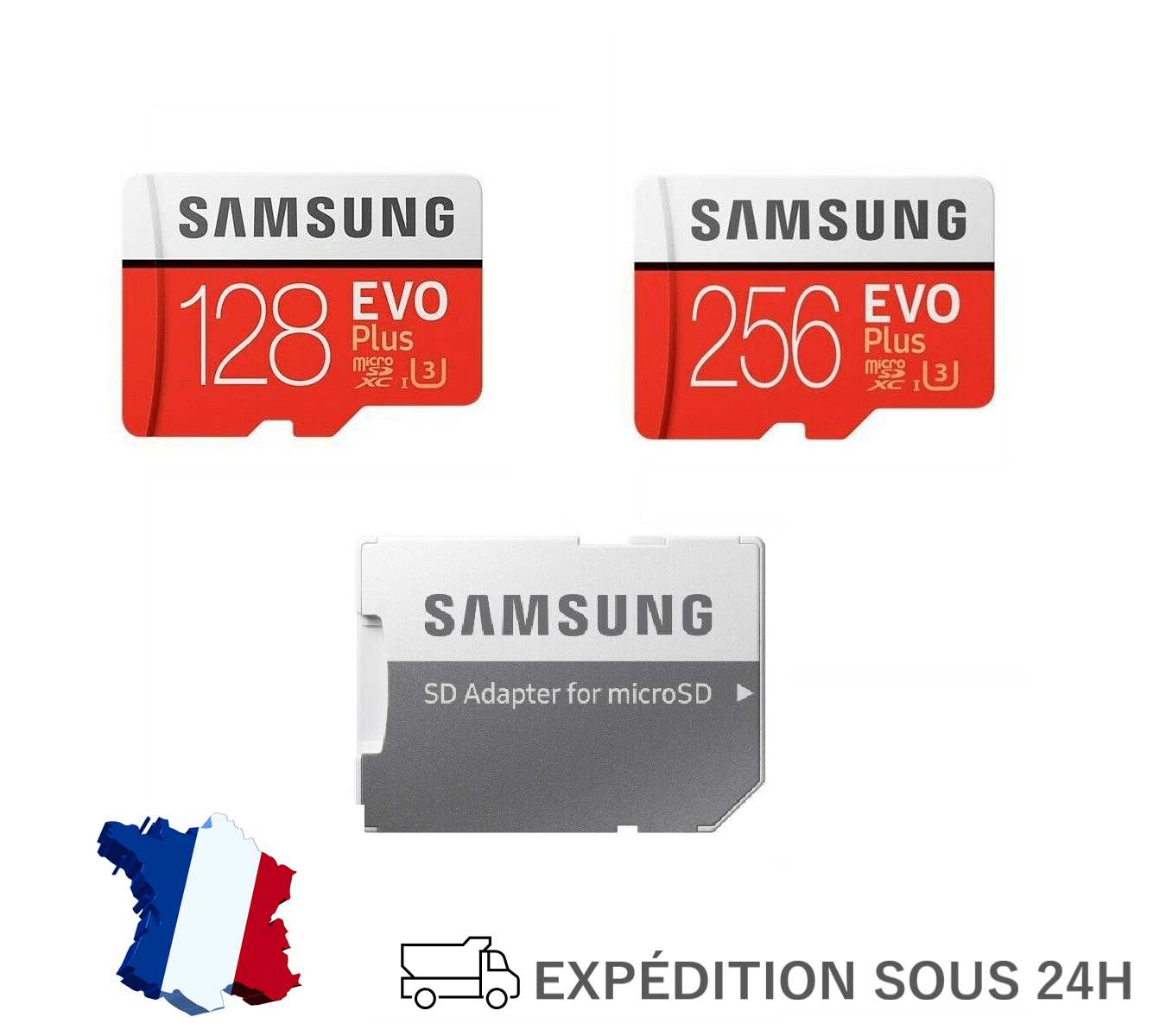 Carte Mémoire Micro SD SDHC Class 10 Samsung Evo Plus 128 256 Go Carte Mémoire Micro SD SDHC Class 10 Samsung Evo Plus 128 256 Go