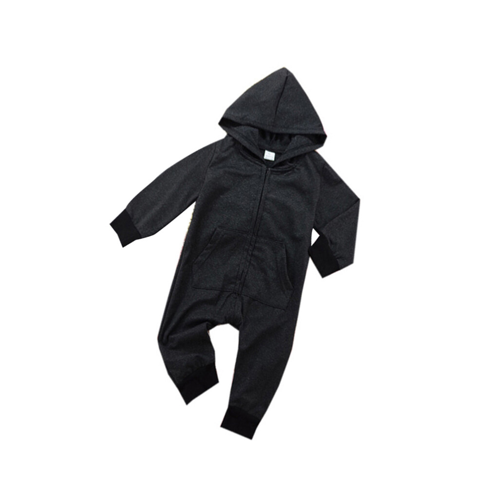 1pc Mode Enfants Bébé Baby Garçon Combinaison élastique Jumpsuit à capuche 1pc Mode Enfants Bébé Baby Garçon Combinaison élastique Jumpsuit à capuche