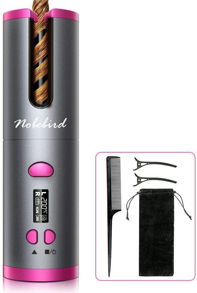 Fer à Friser, Fers à boucler Automatique Sans Fil Portables Avec écran Lcd, Conc Fer à Friser, Fers à boucler Automatique Sans Fil Portables Avec écran Lcd, Conc