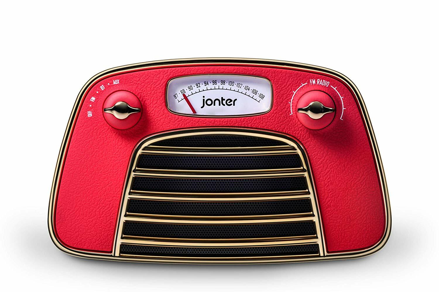 JONTER M3 Haut-parleurs sans fil Enceinte Bluetooth Retro – Rouge JONTER M3 Haut-parleurs sans fil Enceinte Bluetooth Retro – Rouge
