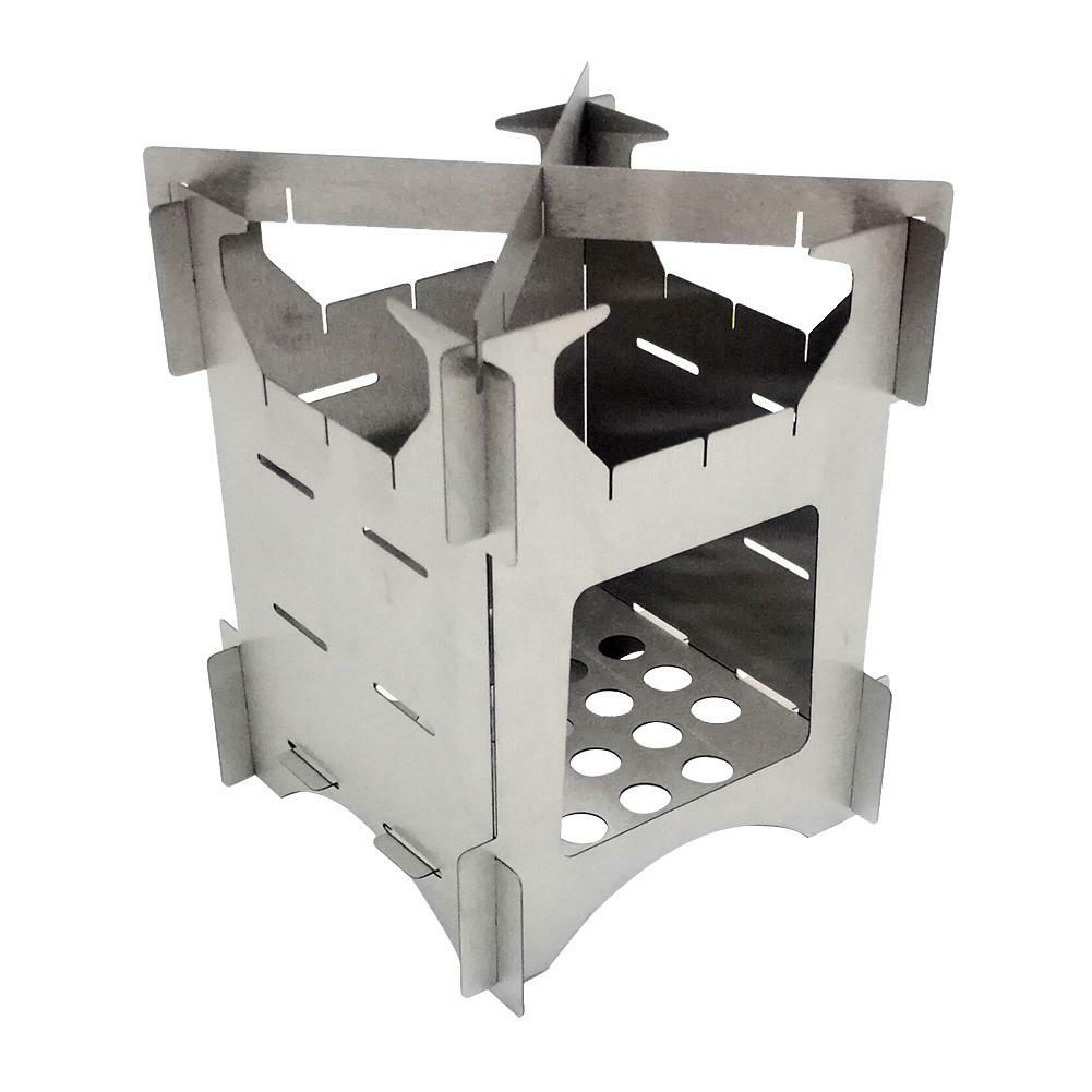 Camping en plein air En Acier Inoxydable Pliage Poêle À Bois Portable Pique
