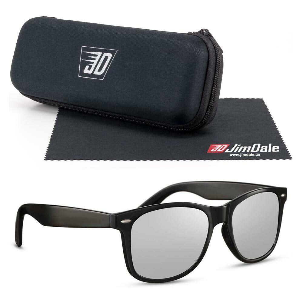 Jim Dale Lunettes de Soleil Nerd Retro Hommes Femmes Argent Noir Effet Miroir Jim Dale Lunettes de Soleil Nerd Retro Hommes Femmes Argent Noir Effet Miroir