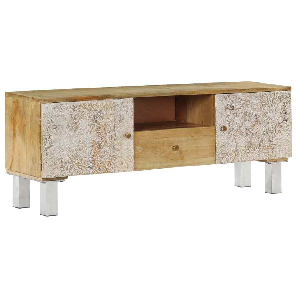 vidaXL Bois de Manguier Massif Meuble TV Meuble pour Télévision Armoire TV