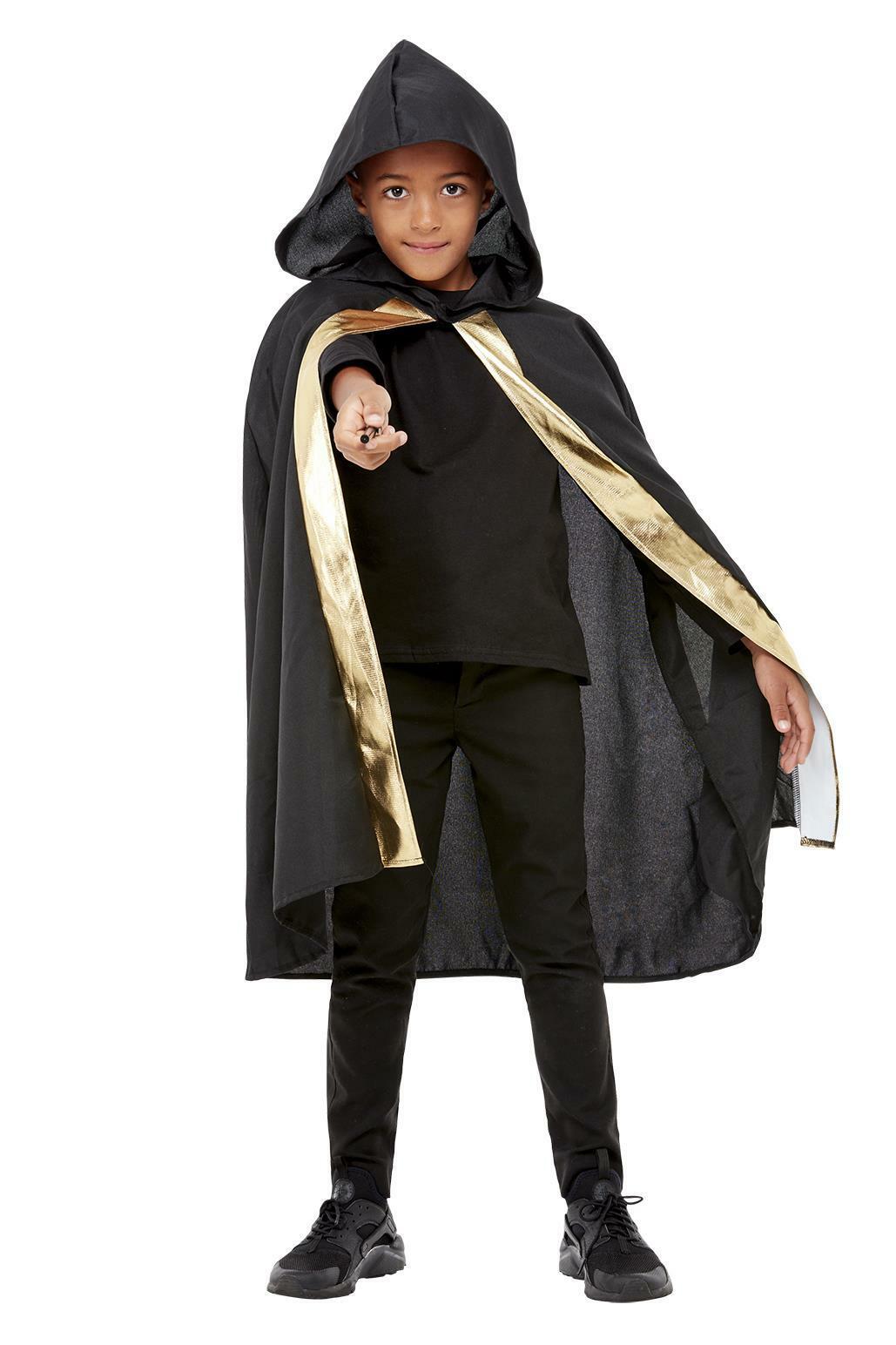 À Capuche Sorcier Cape Enfants Monde Livre Jour Costume Déguisement Noir Cape
