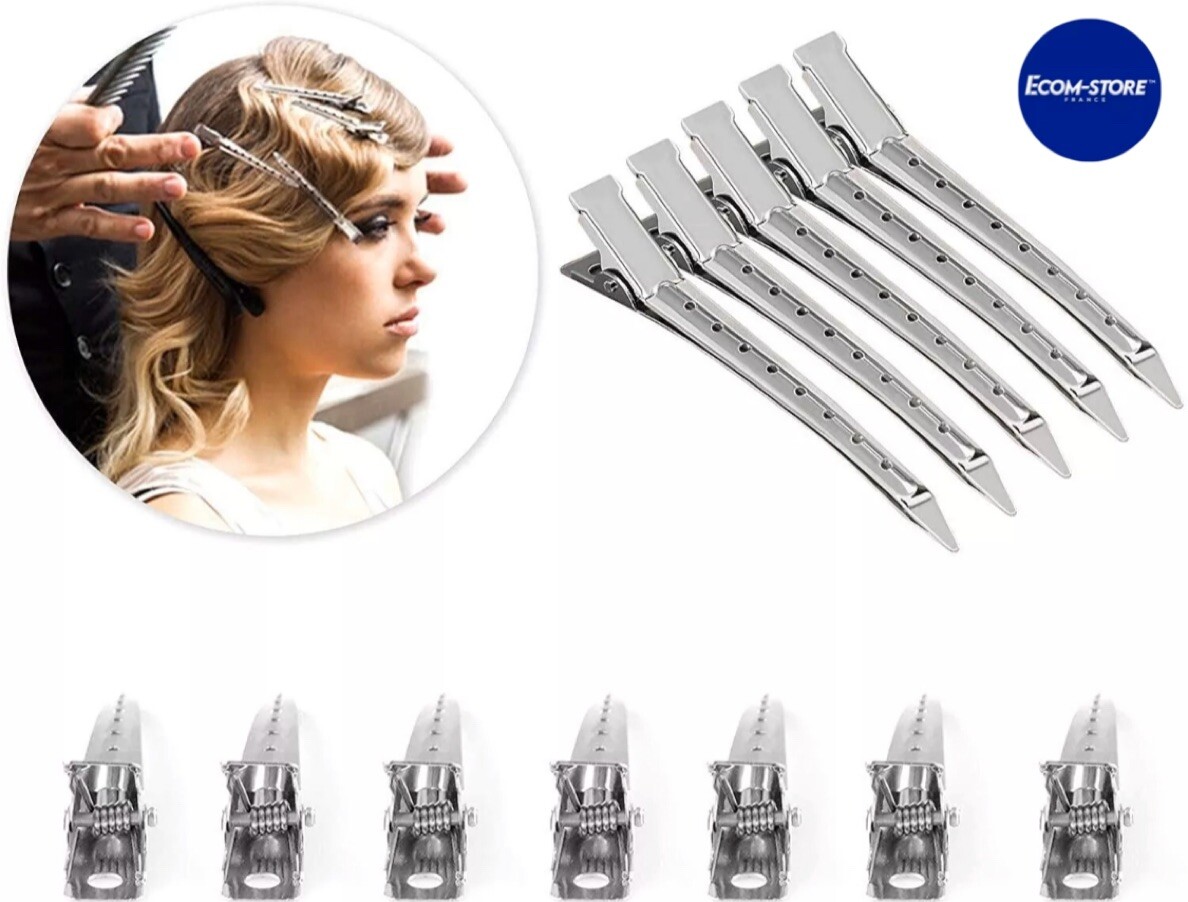 24Pcs Pinces Cheveux Crocodile Métal Barrette Fille Accessoires Argent ?⚪️? 24Pcs Pinces Cheveux Crocodile Métal Barrette Fille Accessoires Argent ?⚪️?