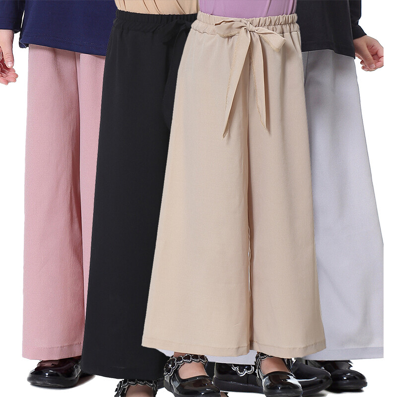 2019 Mode Enfants & Filles Pantalon Jambe Large Desserrer Nœud Taille Élastique 2019 Mode Enfants & Filles Pantalon Jambe Large Desserrer Nœud Taille Élastique