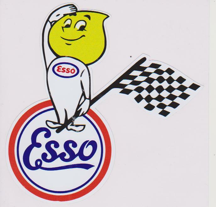 Autocollants Stickers –  ESSO GOUTTE D’HUILE DRAPEAU DAMIER n°1