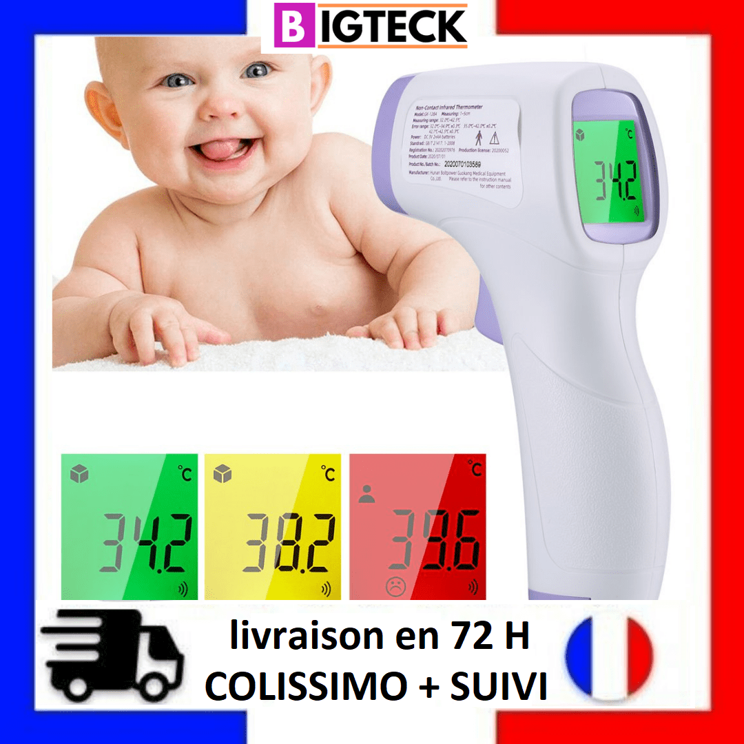 Thermomètre frontal infrarouge sans contact température bébé enfants adultes?? Thermomètre frontal infrarouge sans contact température bébé enfants adultes??
