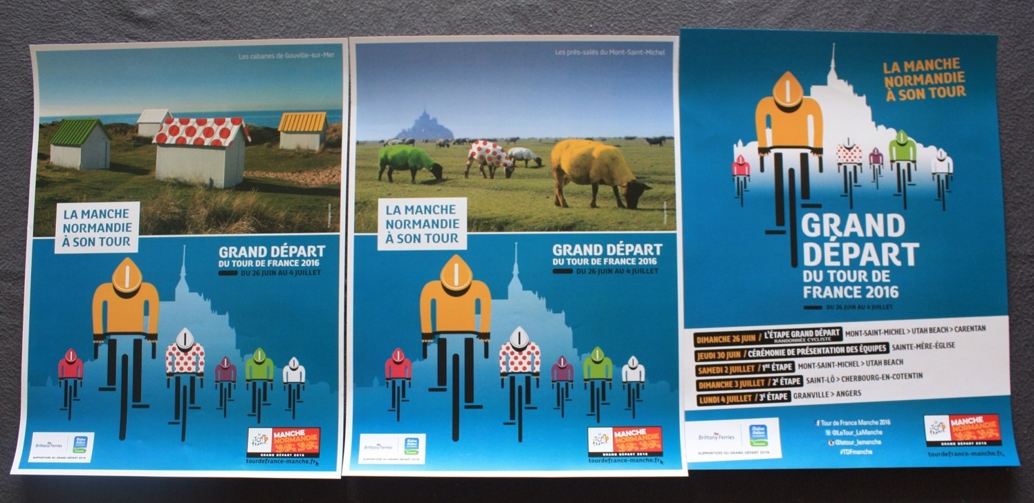 cyclisme 3 Posters Grand Départ Tour De France 2016