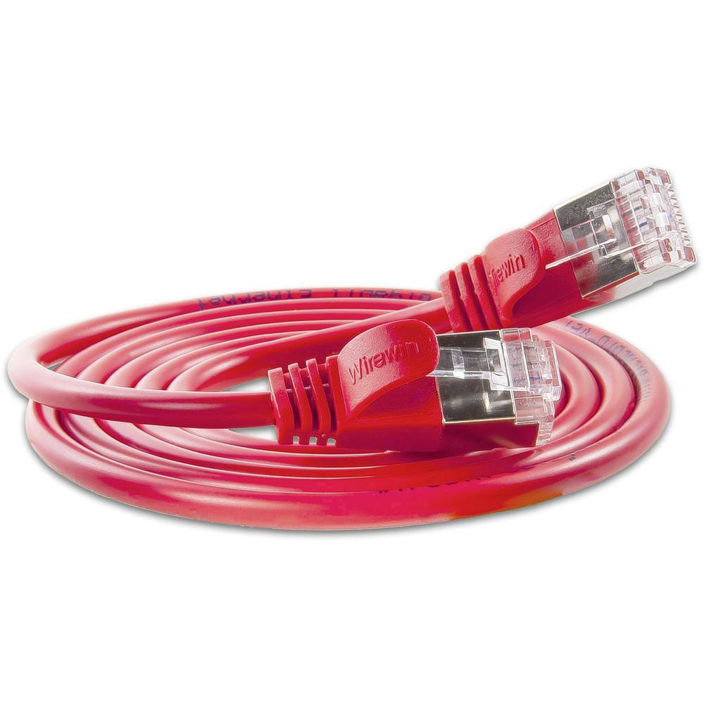 Slim Wirewin RJ45 Câble réseau, câble patch CAT 6 U/FTP 3.00 m rouge Slim Wirewin RJ45 Câble réseau, câble patch CAT 6 U/FTP 3.00 m rouge