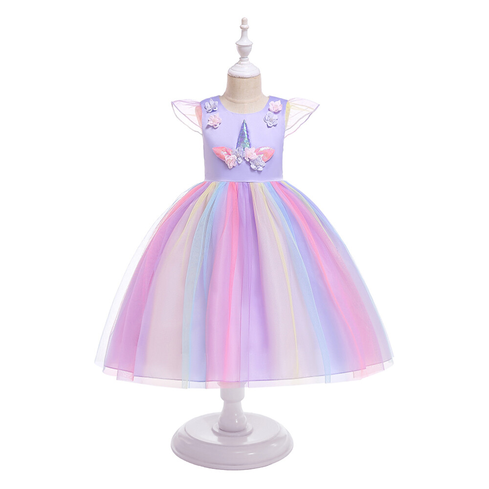 Filles Licorne Tutu Robe Mode Élégante Robe De Princesse Enfants Tenue D’anniver Filles Licorne Tutu Robe Mode Élégante Robe De Princesse Enfants Tenue D’anniver