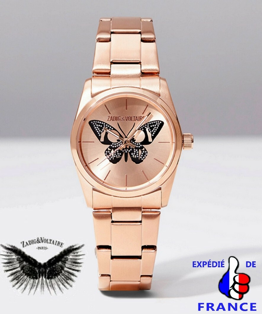 NEUVE: Montre Femme Zadig Et Voltaire “Papillon” Acier Doré rose (Or Rose Gold) NEUVE: Montre Femme Zadig Et Voltaire “Papillon” Acier Doré rose (Or Rose Gold)