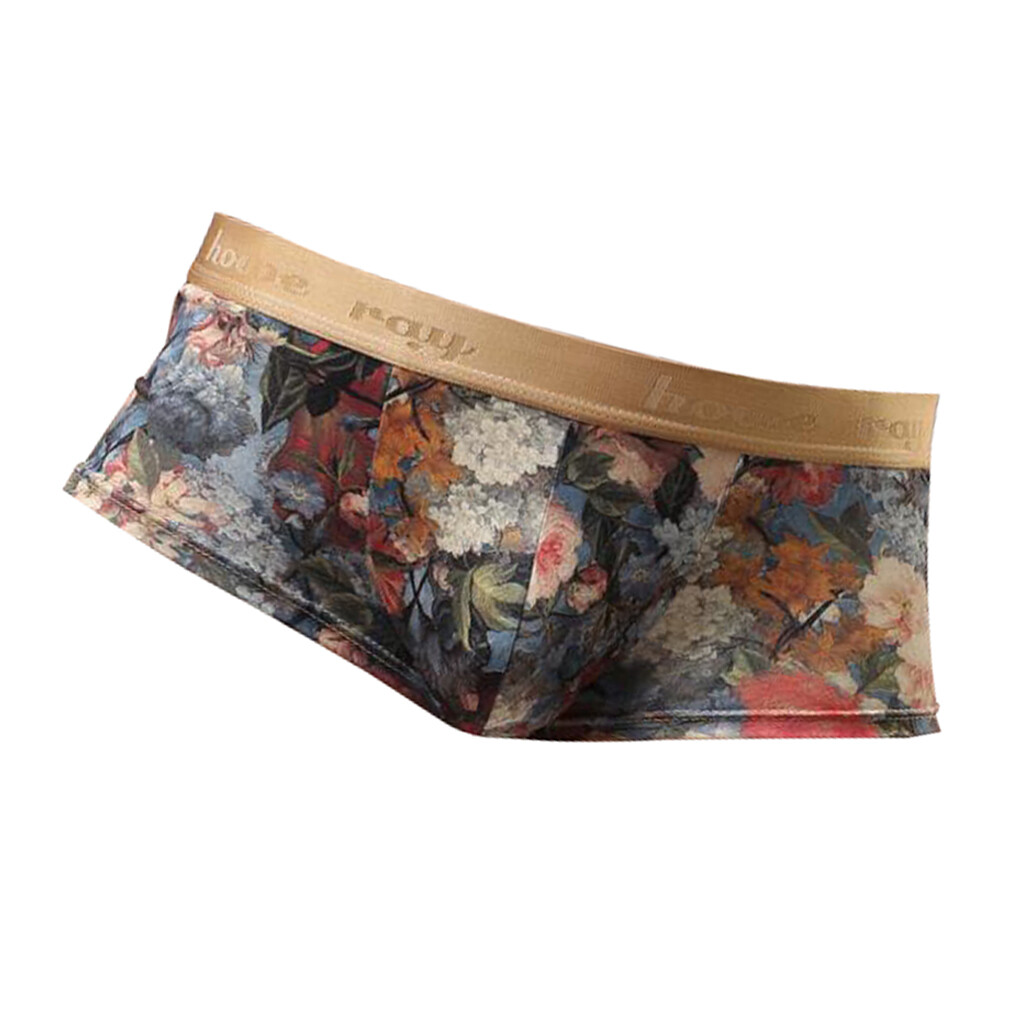 Sous-vêtements rétro pour hommes Boxer à imprimé fleur Sous-vêtements rétro pour hommes Boxer à imprimé fleur