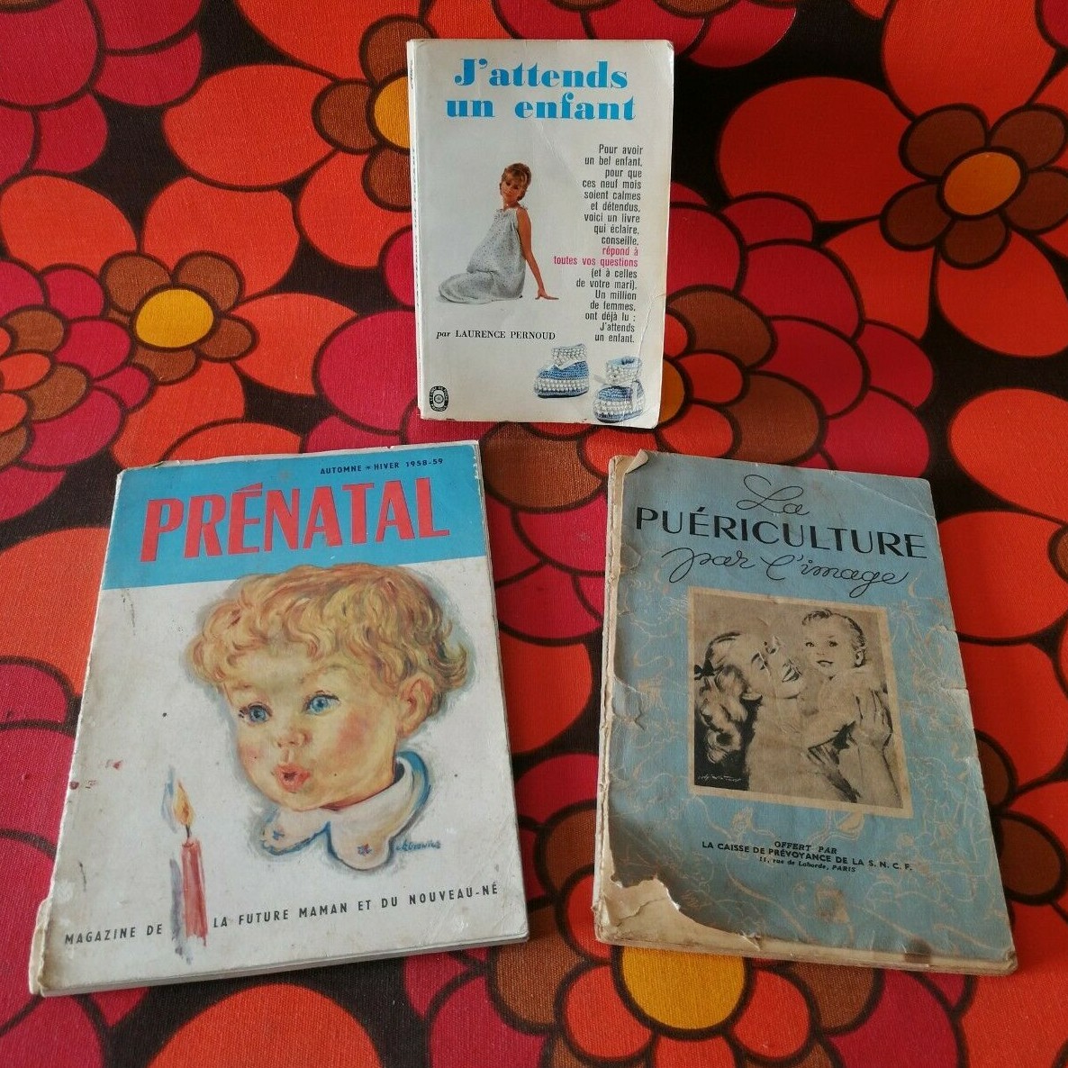 lot livre PUÉRICULTURE vintage j’attends un enfant 1956 magazine prénatal 58