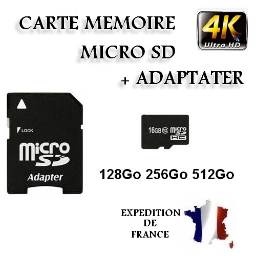 CARTE MÉMOIRE MICRO SD SDHC 32 64 128 256 512 GO GB CLASS 10 + ADAPTATEUR CARTE MÉMOIRE MICRO SD SDHC 32 64 128 256 512 GO GB CLASS 10 + ADAPTATEUR
