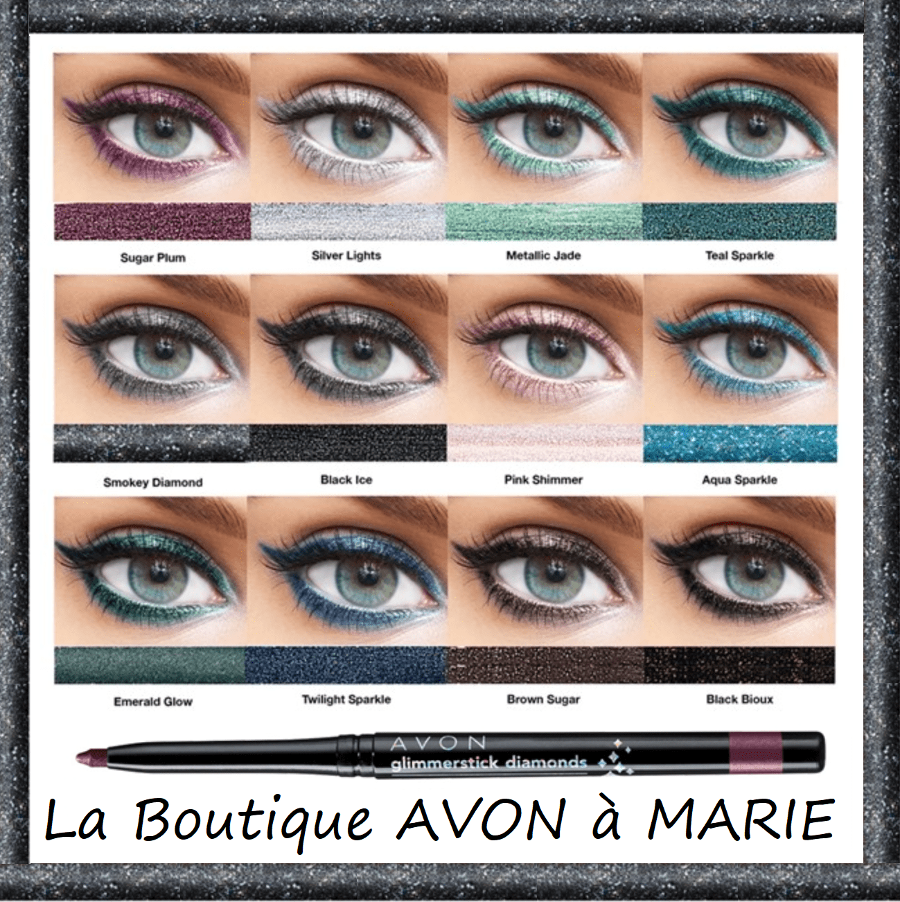 EYE LINER Scintillant Crayon Rétractable yeux GLIMMERSTICK DIAMOND AVON