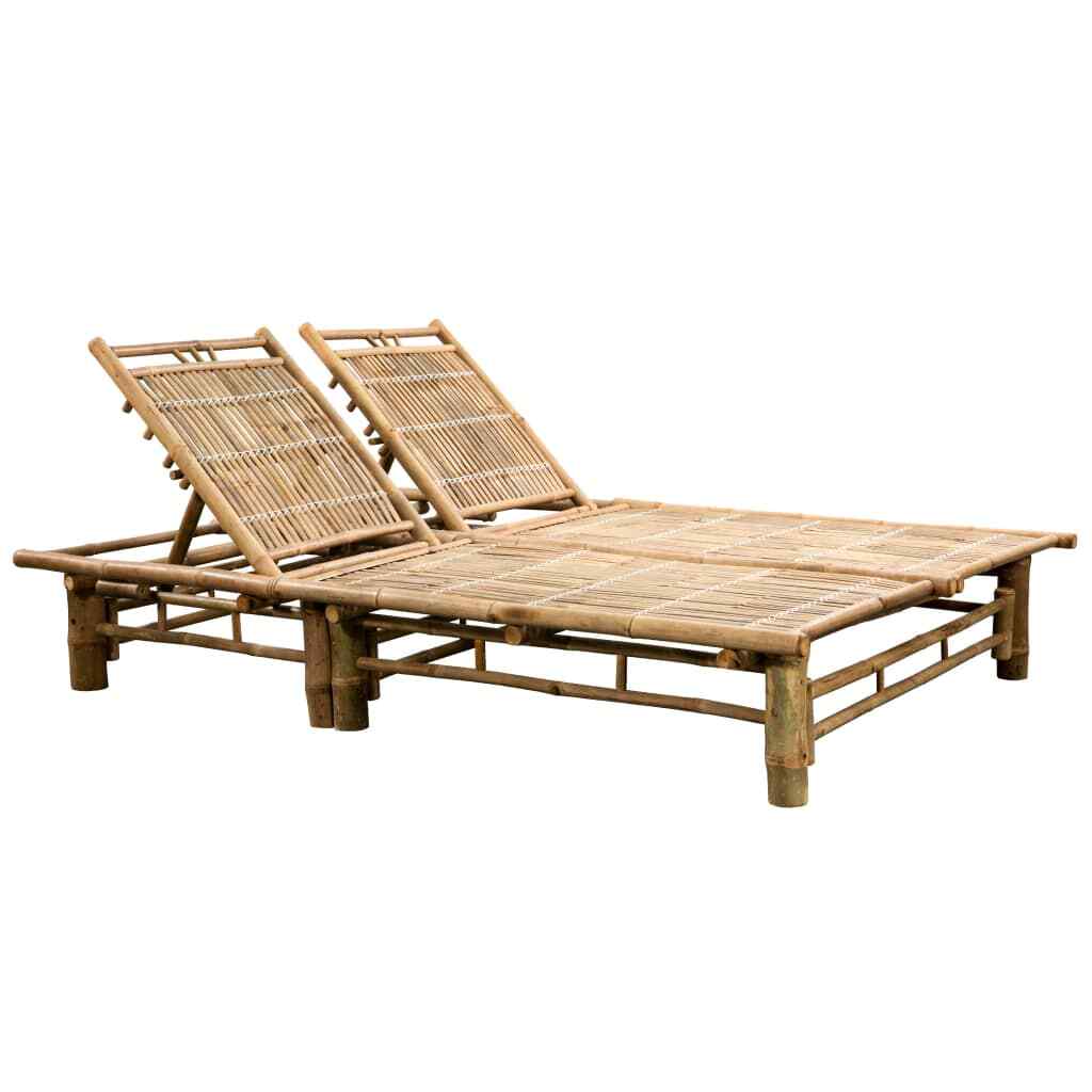 vidaXL Chaise Longue à 2 Places avec Dossier Réglable Transat Bain de Soleil vidaXL Chaise Longue à 2 Places avec Dossier Réglable Transat Bain de Soleil