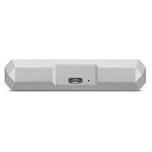 LaCie Mobile Drive, 4TB , External Hard Drive, Moon Silver, USB-C, 2 year Rescue Services (STHG4000400)