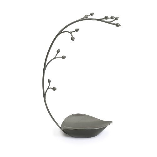 UMBRA Orchid jewelry stand. Arbre à bijoux Orchid. Métal gris anthracite. Dimension 22.9x14x38.1cm.