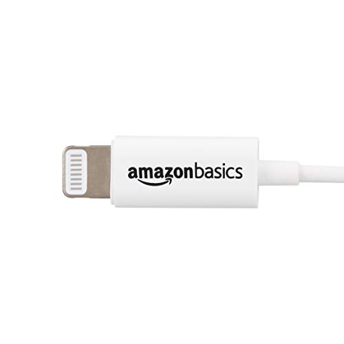 Amazon Basics Écouteurs avec connecteur Lightning, certification Mfi Apple, Blanc