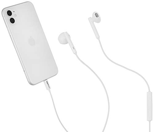 Amazon Basics Écouteurs avec connecteur Lightning, certification Mfi Apple, Blanc