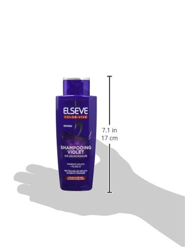 L’Oréal Paris Elsève Color-Vive Shampooing Violet Déjaunisseur 200 ml – Lot de 4
