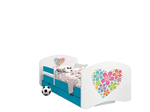 Happy Babies – LIT D’ENFANT DOUBLE FACE AVEC TIROIR Design Moderne Avec Bords Sûrs et Matelas en Mousse Antichute 7 cm…