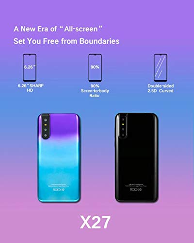 GEOTEL X27 Smartphone, 6.26″ 3G Téléphones Portables Débloqués, Android 5.1, Appareil Photo 5MP+5MP, Dual SIM, Noir