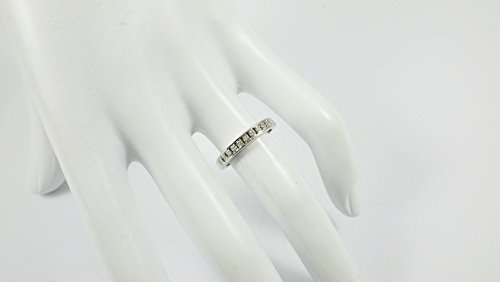 The Diamond Ring Collection: 3mm wide Sterling Silver Channel set Diamond Eternity Ring , Size H,I,J,K,L,M,N,O,P,Q,R,S,T…
