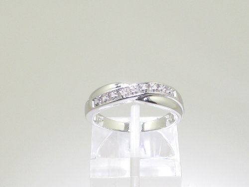 La Collection Bague Diamants : Bague Argent et le set en Diamants 0.04Ct authentiques, pour le Cadeau,Eternite…