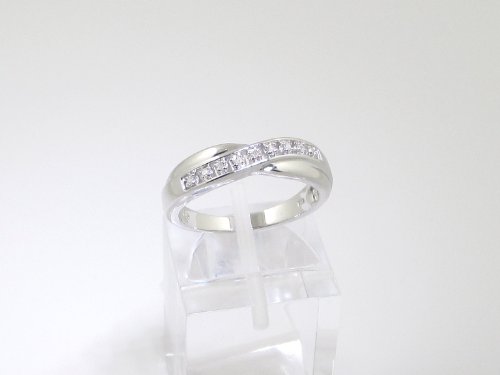 La Collection Bague Diamants : Bague Argent et le set en Diamants 0.04Ct authentiques, pour le Cadeau,Eternite…