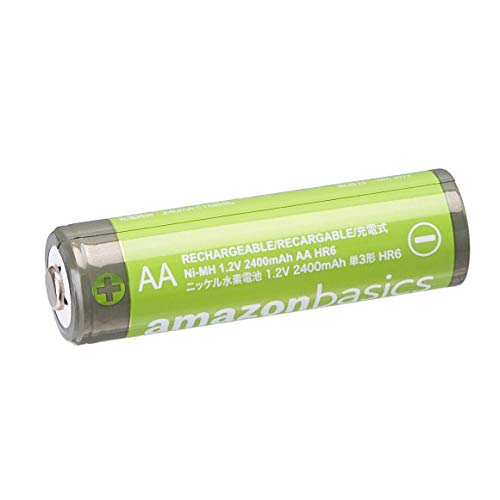 Amazon Basics Piles Rechargeables AA Haute Capacité, 2400 mAh, pré-chargées – Lot de 8