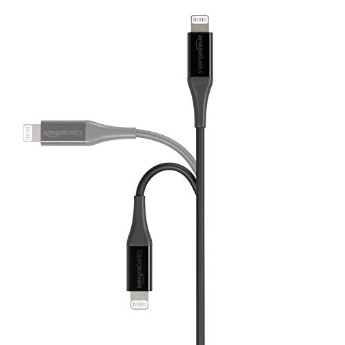 Amazon Basics Câble USB A vers Lightning Collection avancée Chargeur certifié MFi pour iPhone Noir 30,4 cm