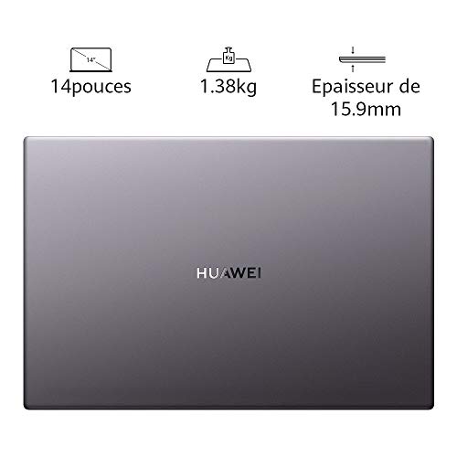 HUAWEI MateBook D 14 2020 PC Portable 14” 1080p FHD (AMD Ryzen 5 3500U, RAM 8Go, SSD 512Go, Windows 10 Home, Clavier…