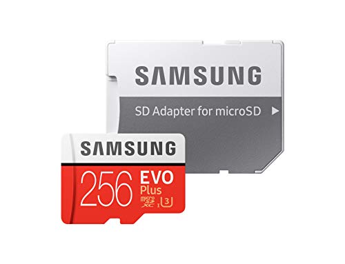 Samsung EVO Plus 256 GB microSDXC UHS-I U3 100 MB/s Full HD & 4K UHD Memory Card with Adapter (MB-MC256GA) – Red/White