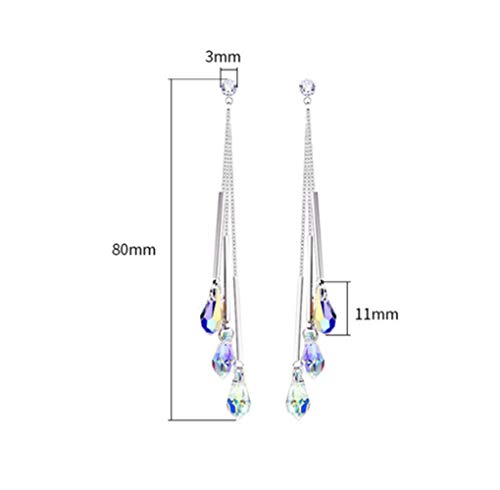 HOMEYU® Boucles d’oreilles Pendantes en Argent 925, Boucles d’oreilles Pendantes avec Cristaux Swarovski Elements…