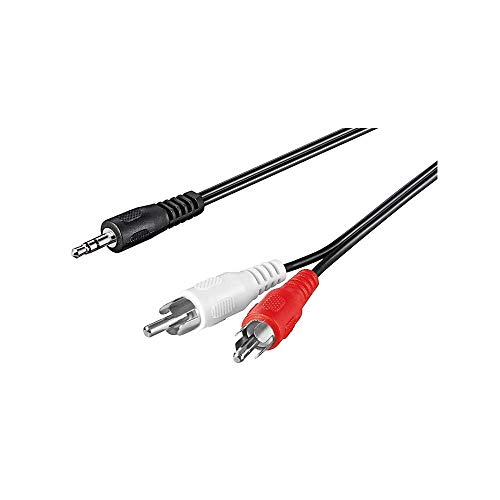 Goobay 50018 Câble adaptateur Audio/Vidéo – prise stéréo 3,5 mm vers 2x prise RCA – 1,5 mètres