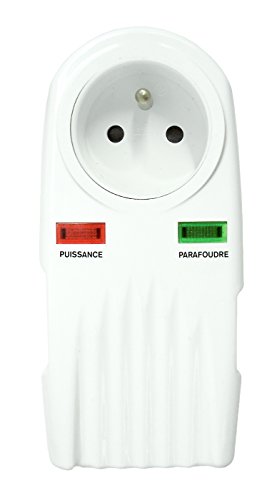 Zenitech-Parafoudre 1 prise protection téléphone + TV F/F 9,52mm (+ 2 raccords SAT M/F)