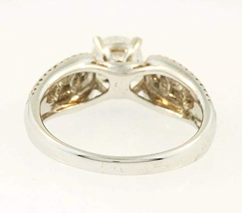 Bague en or blanc 18 carats avec diamant solitaire (1,59 carats) Largeur 7 mm